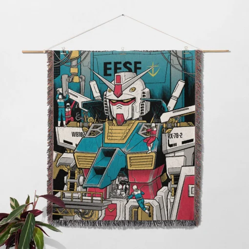Gundam Woven Tapestry Throw Blanket - Bold room decor and cozy throw - Image 2