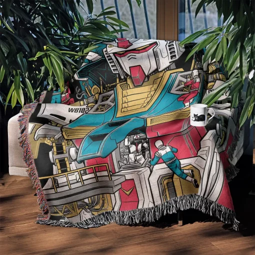 Gundam Woven Tapestry Throw Blanket - Bold room decor and cozy throw - Image 3