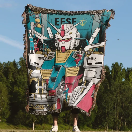 Gundam Woven Tapestry Throw Blanket - Bold room decor and cozy throw - Image 4