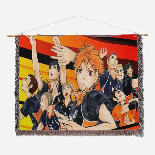 Haikyuu Nekoma Woven Tapestry Throw Blanket - Sports anime wall art for fans - Image 2