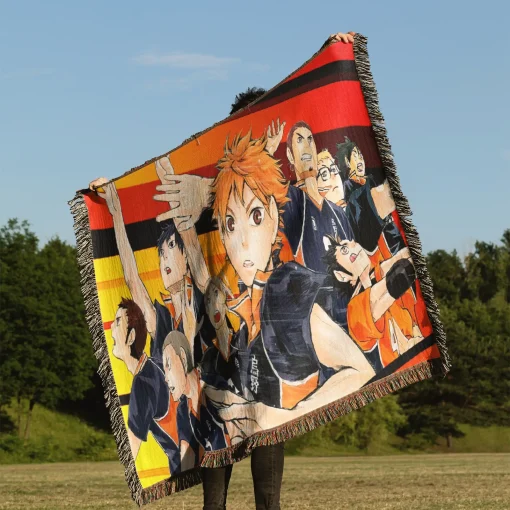 Haikyuu Nekoma Woven Tapestry Throw Blanket - Sports anime wall art for fans - Image 3