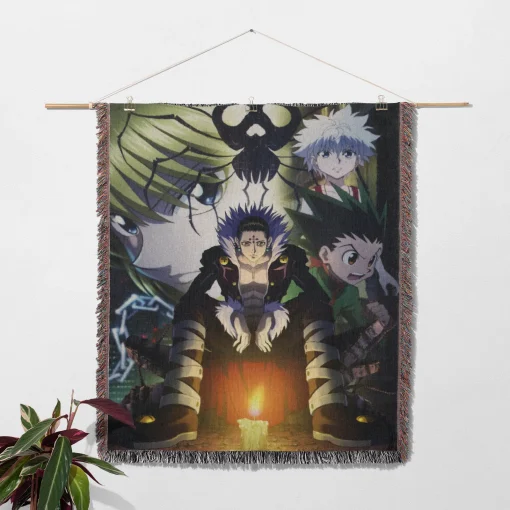 Hunter x Hunter Chrollo Woven Tapestry Throw Blanket - Dark anime wall art and room decor - Image 2