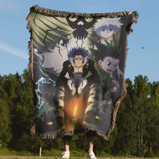 Hunter x Hunter Chrollo Woven Tapestry Throw Blanket - Dark anime wall art and room decor - Image 4