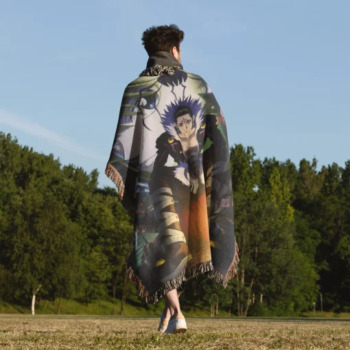 Hunter x Hunter Chrollo Woven Tapestry Throw Blanket - Dark anime wall art and room decor - Image 5