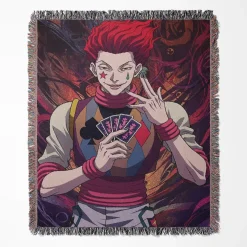 Hunter x Hunter Hisoka Woven Tapestry Throw Blanket - Bold and unique home accent