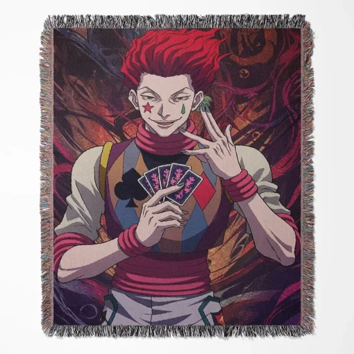 Hunter x Hunter Hisoka Woven Tapestry Throw Blanket - Bold and unique home accent