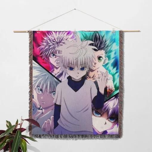 Hunter x Hunter Killua Woven Tapestry Throw Blanket - Cool room decor and wall hanging - Image 2