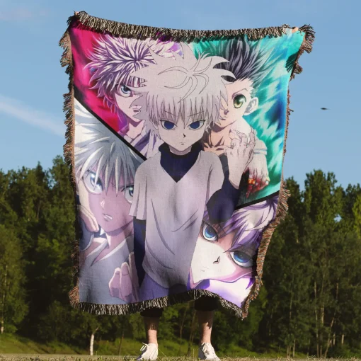 Hunter x Hunter Killua Woven Tapestry Throw Blanket - Cool room decor and wall hanging - Image 4