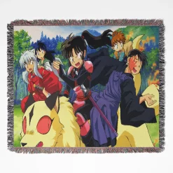 Inuyasha Woven Tapestry Throw Blanket - Classic anime wall art and cozy throw