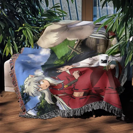 Inuyasha Woven Tapestry Throw Blanket - Stylish room accent and gift idea - Image 4