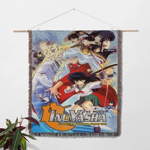 Inuyasha Woven Tapestry Throw Blanket - Unique wall rug for anime fans - Image 2