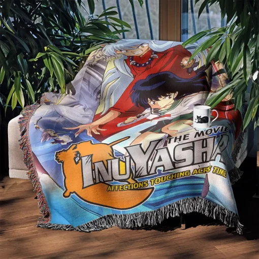 Inuyasha Woven Tapestry Throw Blanket - Unique wall rug for anime fans - Image 3