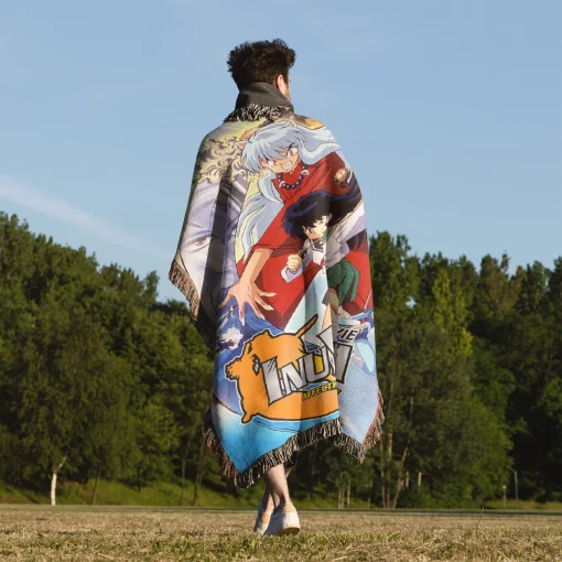 Inuyasha Woven Tapestry Throw Blanket - Unique wall rug for anime fans - Image 5