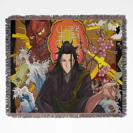 Jujutsu Kaisen Suguru Geto Woven Tapestry Throw Blanket - Stylish room decor and gift idea