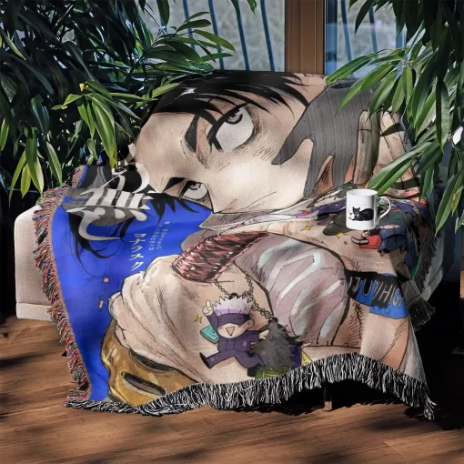 Jujutsu Kaisen Yuta Okkotsu Woven Tapestry Throw Blanket - Modern anime wall rug for home - Image 3