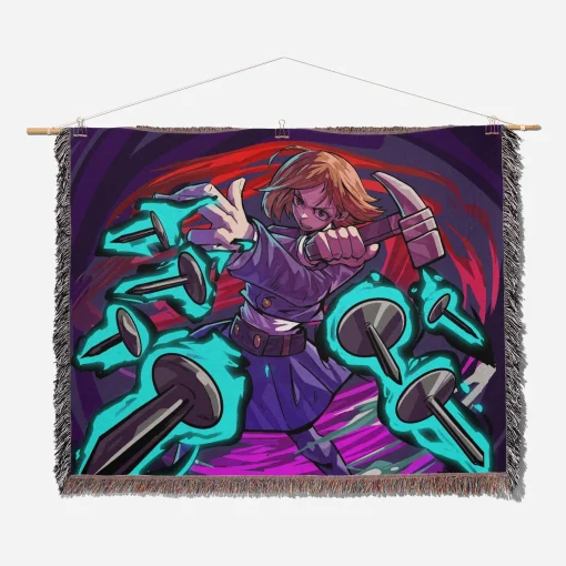 Jujutsu Kaisen Kugisaki Nobara Woven Tapestry Throw Blanket - Trendy wall art for anime lovers - Image 2
