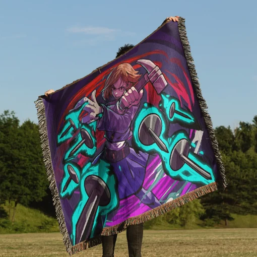 Jujutsu Kaisen Kugisaki Nobara Woven Tapestry Throw Blanket - Trendy wall art for anime lovers - Image 3