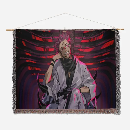 Jujutsu Kaisen Sukuna Woven Tapestry Throw Blanket - Collectible anime throw and wall decor - Image 2