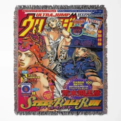 JoJo's Bizarre Johnny Joestar Adventure Woven Tapestry Throw Blanket - Iconic wall art and room decor