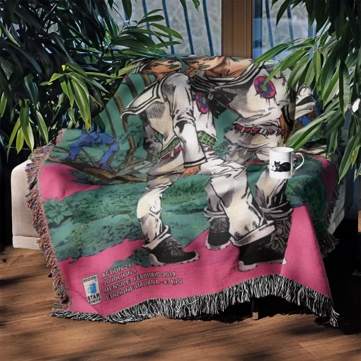 JoJo's Bizarre Jojolion Adventure Woven Tapestry Throw Blanket - Stylish anime home accent - Image 3