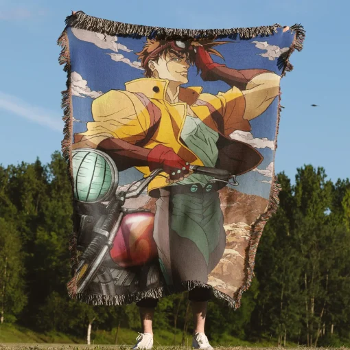 JoJo's Bizarre Joseph Joestar Adventure Woven Tapestry Throw Blanket - Classic manga wall rug - Image 4
