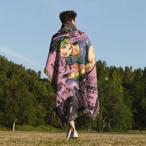 JoJo's Bizarre Rohan Kishibe Adventure Woven Tapestry Throw Blanket - Unique throw for collectors - Image 5