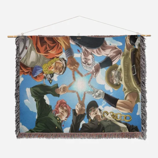 JoJo's Bizarre Adventure Woven Tapestry Throw Blanket - Versatile home decor and gift - Image 2