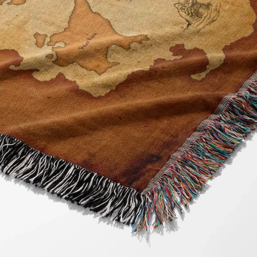 One Piece Red Line Map Woven Tapestry Throw Blanket - Nautical anime wall art for room decor - Image 6