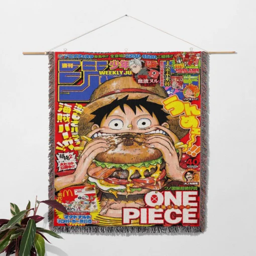 One Piece Manga Cover Woven Tapestry Throw Blanket - Iconic manga-inspired home accent - Image 2