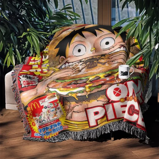 One Piece Manga Cover Woven Tapestry Throw Blanket - Iconic manga-inspired home accent - Image 3