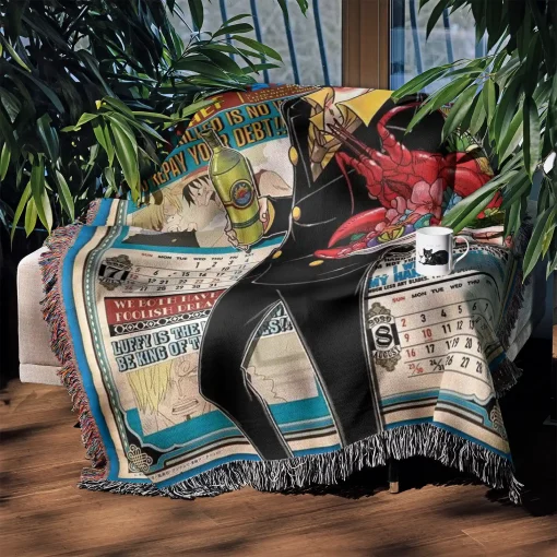 One Piece Sanji Woven Tapestry Throw Blanket - Stylish wall rug for fans - Image 3