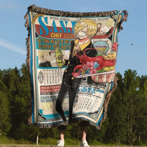 One Piece Sanji Woven Tapestry Throw Blanket - Stylish wall rug for fans - Image 4