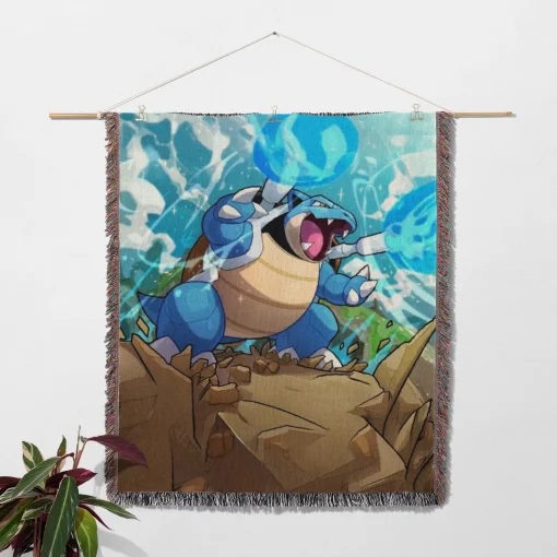 Pokemon Blastoise Woven Tapestry Throw Blanket - Classic Pokémon wall art and room decor - Image 2