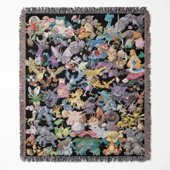 Pokemon Woven Tapestry Throw Blanket - Versatile anime throw and cozy room accent