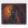 Berserk Skull Knight Woven Tapestry Throw Blanket – Dark Fantasy Wall Art & Room Decor, Perfect for Collectors