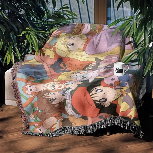 Sailor Moon Woven Tapestry Throw Blanket - Classic magical girl room decor - Image 4