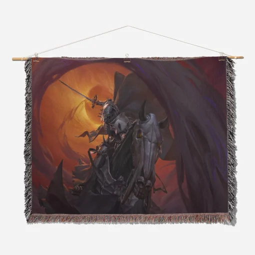 Berserk Skull Knight Woven Tapestry Throw Blanket – Dark Fantasy Wall Art & Room Decor, Perfect for Collectors - Image 2