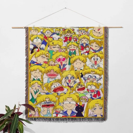 Sailor Moon Woven Tapestry Throw Blanket - Stylish throw and wall hanging - Image 2