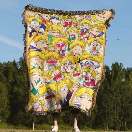 Sailor Moon Woven Tapestry Throw Blanket - Stylish throw and wall hanging - Image 4