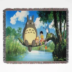 Studio Ghibli My Neighbor Totoro Woven Tapestry Throw Blanket - Cute and cozy room decor