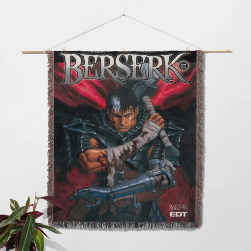 Berserk Manga Cover Woven Tapestry Throw Blanket – Stylish Wall Rug & Home Decor, Must-Have Anime Merch - Image 2