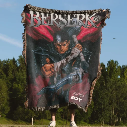 Berserk Manga Cover Woven Tapestry Throw Blanket – Stylish Wall Rug & Home Decor, Must-Have Anime Merch - Image 4