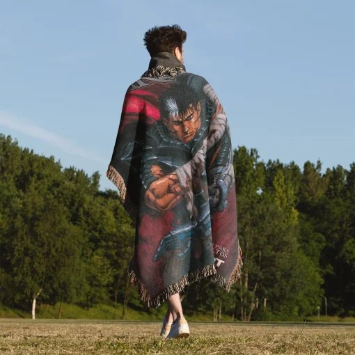 Berserk Manga Cover Woven Tapestry Throw Blanket – Stylish Wall Rug & Home Decor, Must-Have Anime Merch - Image 5