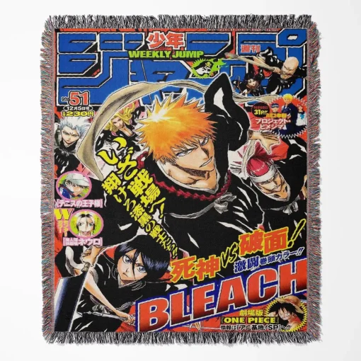Bleach Manga Cover Woven Tapestry Throw Blanket - Stylish room decor for Bleach fans