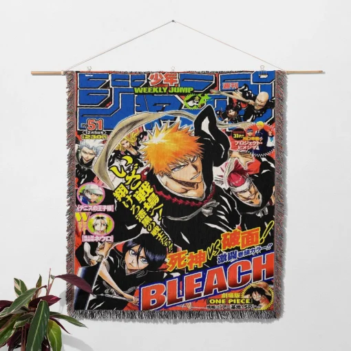 Bleach Manga Cover Woven Tapestry Throw Blanket - Stylish room decor for Bleach fans - Image 2