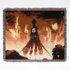 Attack on Titan Ruined City Woven Tapestry Throw Blanket – Stunning Wall Rug or Picnic Mat, Perfect for Home Decor