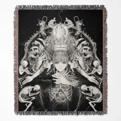 Chainsaw Man Makima Woven Tapestry Throw Blanket - Modern wall art for anime lovers