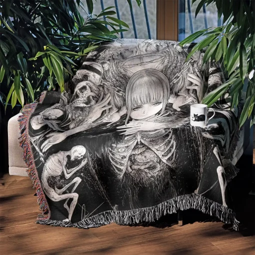Chainsaw Man Makima Woven Tapestry Throw Blanket - Modern wall art for anime lovers - Image 3