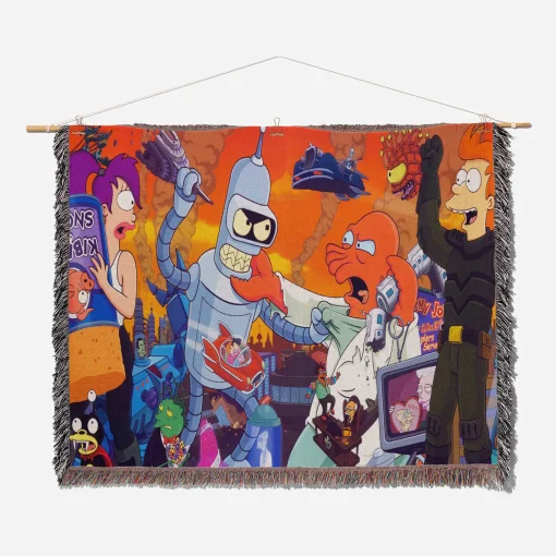 Futurama Woven Tapestry Throw Blanket – Unique Wall Rug, Cozy Room Decor, Perfect Gift - Image 2