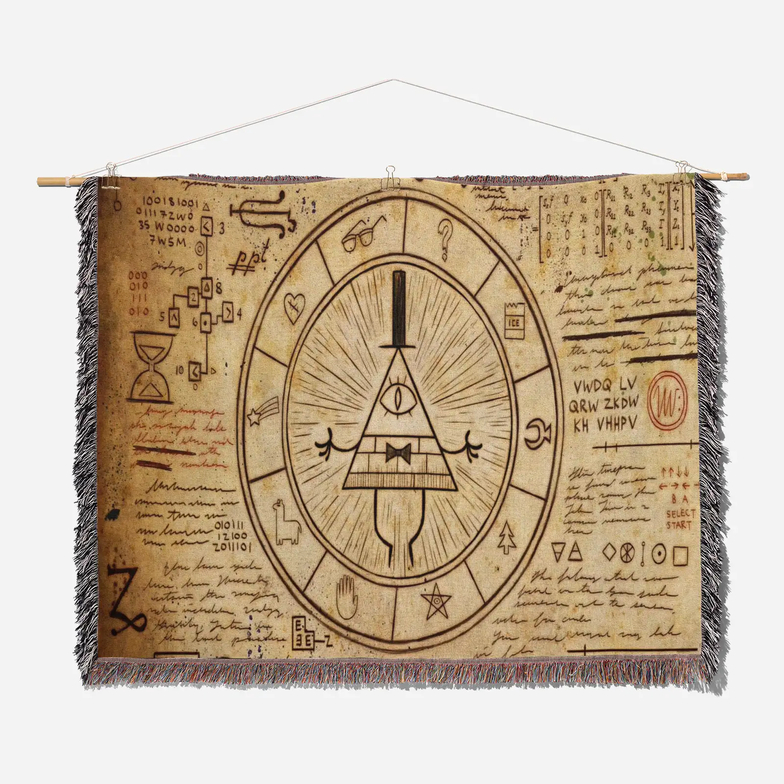Bill Cipher's Symbols Woven Tapestry Throw Blanket – Mysterious Wall Rug, Unique Room Decor, Collectible Accent - Image 2